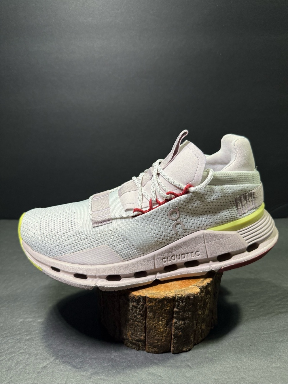On Running Cloudnova Women’s White Mauve Running Walking Sneakers Shoe Size-7